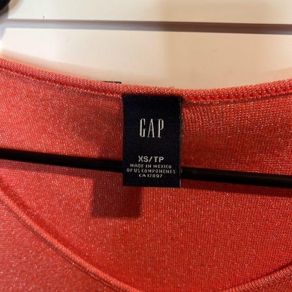 Gap. Orange. Metallic. Vneck. Sweater. XSmall. - Picture 3 of 5